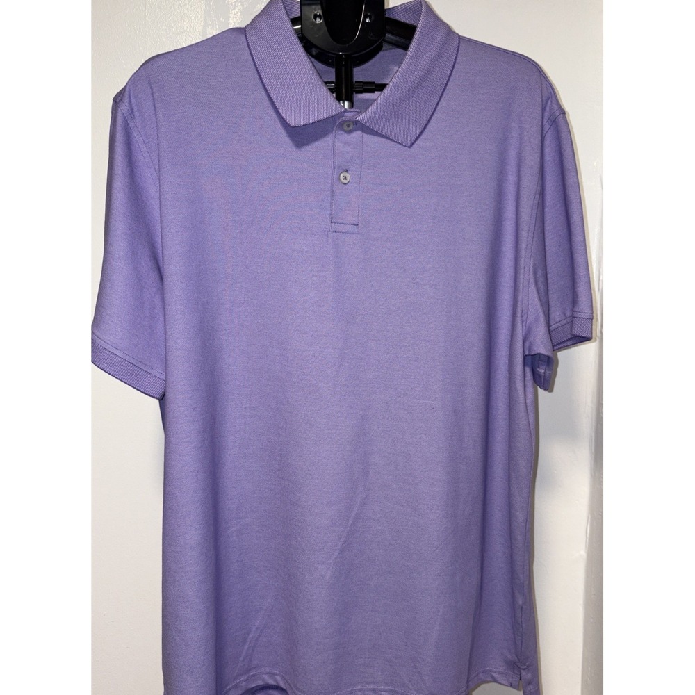 Goodthreads Polo Top Purple Stretch Cotton Pique Collared Shirt Men's Large